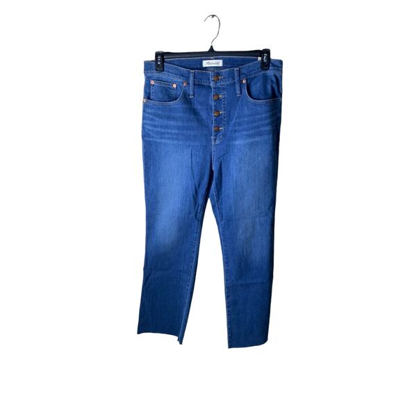 Madewell Jeans Womens 31 Cali Demi Boot Button Fly Mid Wash Streetwear Denim NWT - Picture 1 of 11